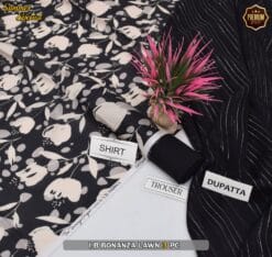 bonanza satrangi digital printed summer lawn suit 3 piece 2025
