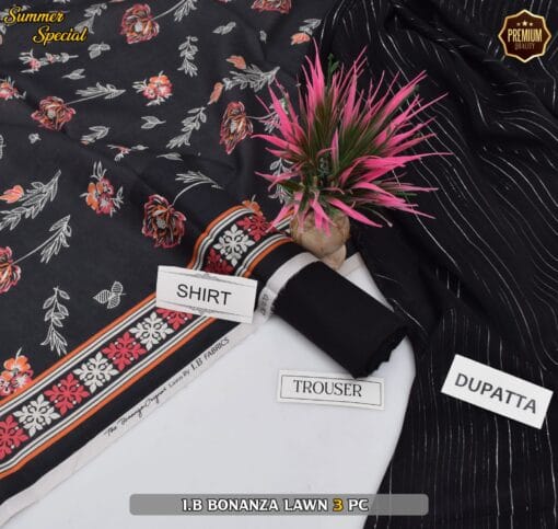 Bonanza Digital Printed Lawn | 3Pcs Premium Printed Summer Collection 2025 BZ-0419