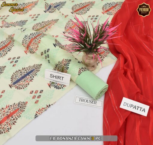 Bonanza Digital Printed Lawn | 3Pcs Premium Printed Summer Collection 2025 BZ-0422