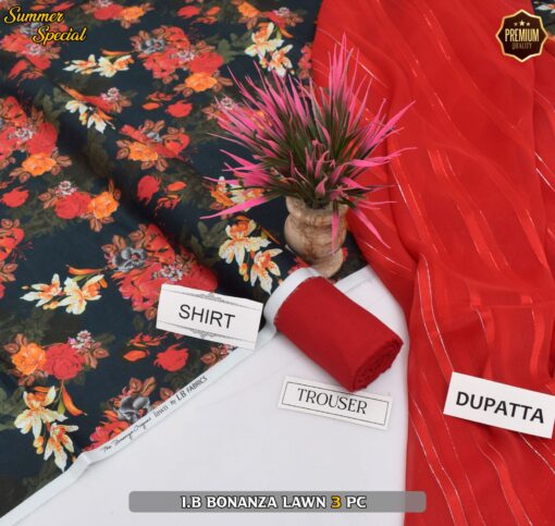 Bonanza Digital Printed Lawn | 3Pcs Premium Printed Summer Collection 2025 BZ-0431