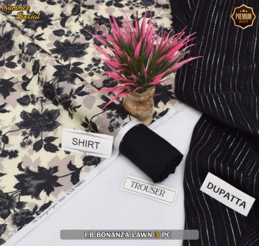 Bonanza Digital Printed Lawn | 3Pcs Premium Printed Summer Collection 2025 BZ-0435