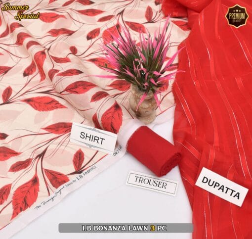 Bonanza Digital Printed Lawn | 3Pcs Premium Printed Summer Collection 2025 BZ-0436