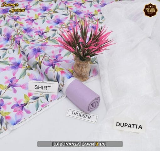 Bonanza Digital Printed Lawn | 3Pcs Premium Printed Summer Collection 2025 BZ-0440