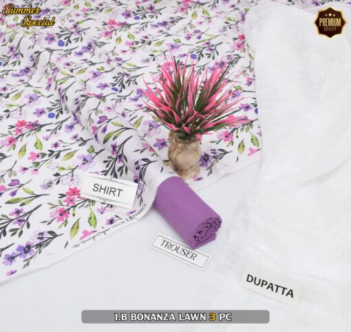 Bonanza Digital Printed Lawn | 3Pcs Premium Printed Summer Collection 2025 BZ-0441