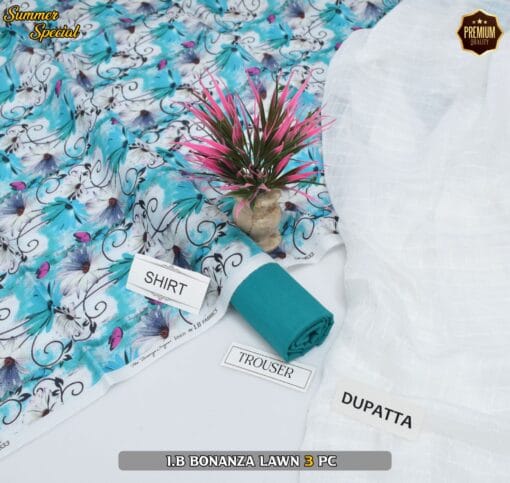 Bonanza Digital Printed Lawn | 3Pcs Premium Printed Summer Collection 2025 BZ-0442