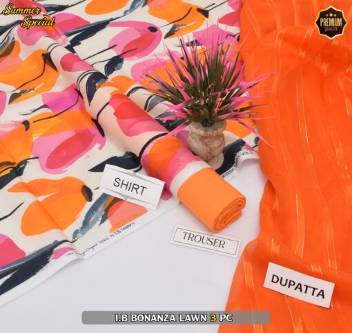 Bonanza Digital Printed Lawn | 3Pcs Premium Printed Summer Collection 2025 BZ-0446