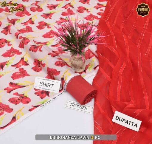 Bonanza Digital Printed Lawn | 3Pcs Premium Printed Summer Collection 2025 BZ-0460
