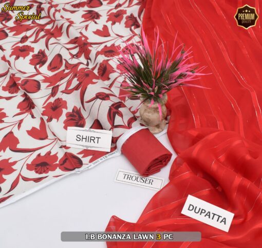 Bonanza Digital Printed Lawn | 3Pcs Premium Printed Summer Collection 2025 BZ-0461