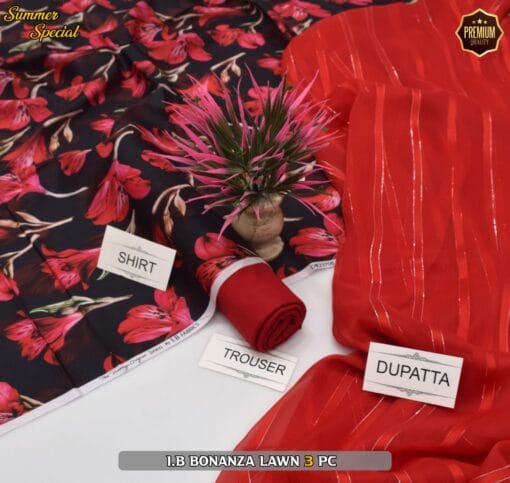 Bonanza Digital Printed Lawn | 3Pcs Premium Printed Summer Collection 2025 BZ-0481