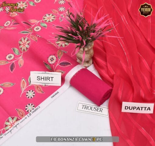 Bonanza Digital Printed Lawn | 3Pcs Premium Printed Summer Collection 2025 BZ-0471