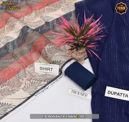 Bonanza Digital Printed Lawn | 3Pcs Premium Printed Summer Collection 2025 BZ-0417
