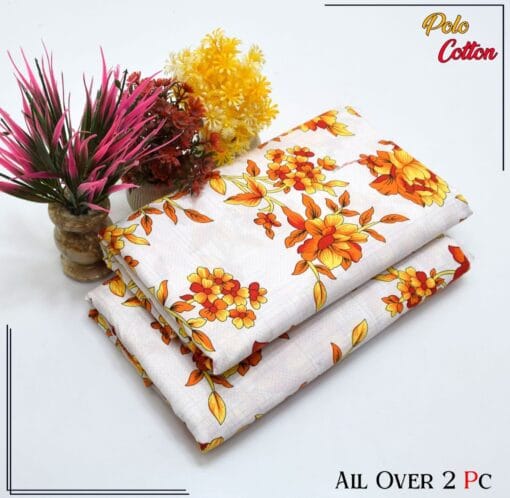 Libas e Khas Floral Prints Micro Polo Cotton 2025 | 2Pcs Digital Printed Summer Dress LKPC-00115