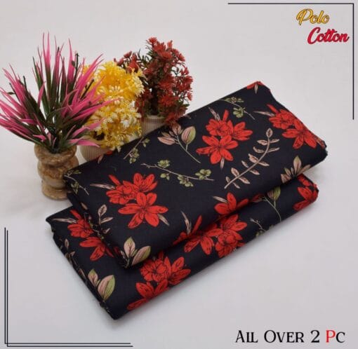 Libas e Khas Floral Prints Micro Polo Cotton 2025 | 2Pcs Digital Printed Summer Dress LKPC-00106