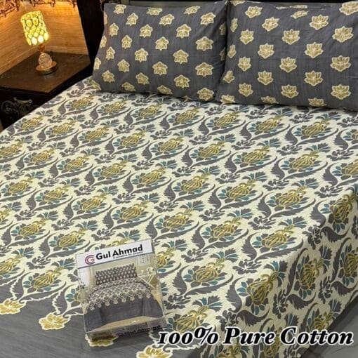 Pure Cotton King Size Bedsheet for Summer 2025 – Elegant Comfort for Pakistani Homes LKBPC-001