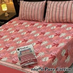 Pure Cotton King Size Bedsheet for Summer 2025 ? Elegant Comfort for Pakistani Homes LKBPC-057