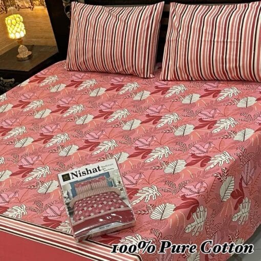Pure Cotton King Size Bedsheet for Summer 2025 ? Elegant Comfort for Pakistani Homes LKBPC-057