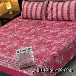 Pure Cotton King Size Bedsheet for Summer 2025 ? Elegant Comfort for Pakistani Homes LKBPC-051