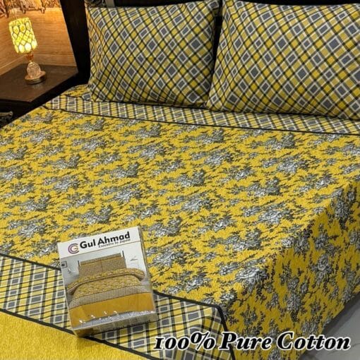 Pure Cotton King Size Bedsheet for Summer 2025 ? Elegant Comfort for Pakistani Homes LKBPC-049