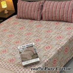 Pure Cotton King Size Bedsheet for Summer 2025 ? Elegant Comfort for Pakistani Homes LKBPC-047