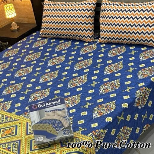 Pure Cotton King Size Bedsheet for Summer 2025 ? Elegant Comfort for Pakistani Homes LKBPC-046