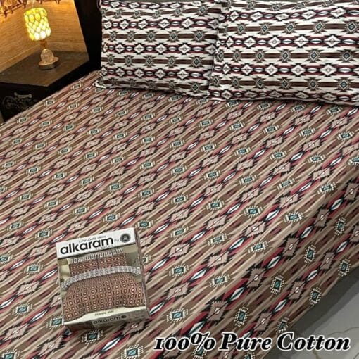 Pure Cotton King Size Bedsheet for Summer 2025 ? Elegant Comfort for Pakistani Homes LKBPC-044