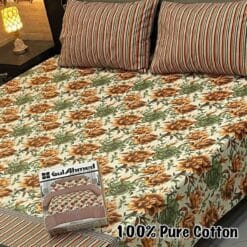 Pure Cotton King Size Bedsheet for Summer 2025 ? Elegant Comfort for Pakistani Homes LKBPC-043
