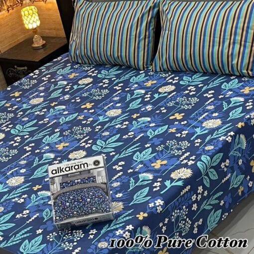 Pure Cotton King Size Bedsheet for Summer 2025 ? Elegant Comfort for Pakistani Homes LKBPC-042