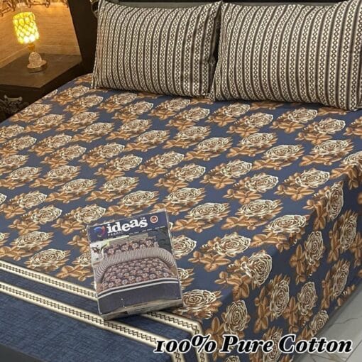 Pure Cotton King Size Bedsheet for Summer 2025 ? Elegant Comfort for Pakistani Homes LKBPC-041