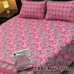 Pure Cotton King Size Bedsheet for Summer 2025 ? Elegant Comfort for Pakistani Homes LKBPC-040