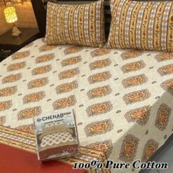 Pure Cotton King Size Bedsheet for Summer 2025 ? Elegant Comfort for Pakistani Homes LKBPC-035