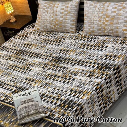 Pure Cotton King Size Bedsheet for Summer 2025 ? Elegant Comfort for Pakistani Homes LKBPC-027