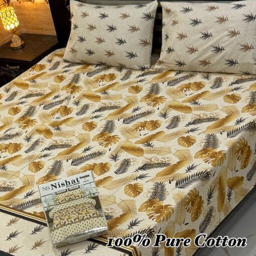 Pure Cotton King Size Bedsheet for Summer 2025 ? Elegant Comfort for Pakistani Homes LKBPC-026