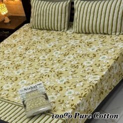 Pure Cotton King Size Bedsheet for Summer 2025 ? Elegant Comfort for Pakistani Homes LKBPC-023