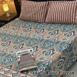Pure Cotton King Size Bedsheet for Summer 2025 ? Elegant Comfort for Pakistani Homes LKBPC-033