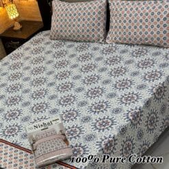 Pure Cotton King Size Bedsheet for Summer 2025 ? Elegant Comfort for Pakistani Homes LKBPC-020