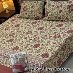 Pure Cotton King Size Bedsheet for Summer 2025 ? Elegant Comfort for Pakistani Homes LKBPC-018