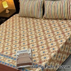 Pure Cotton King Size Bedsheet for Summer 2025 ? Elegant Comfort for Pakistani Homes LKBPC-006