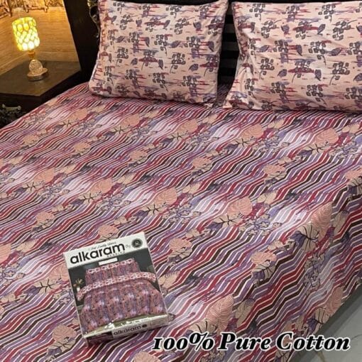 Pure Cotton King Size Bedsheet for Summer 2025 ? Elegant Comfort for Pakistani Homes LKBPC-031