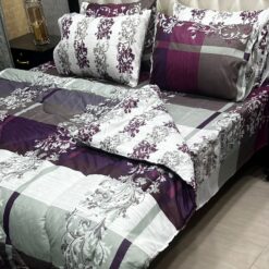 Vicky Razai Complete 6 PCS Bedding Set King Size ? Vicky Razai & Cotton Bedsheet - RZK-026