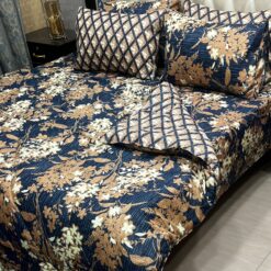 Vicky Razai Complete 6 PCS Bedding Set King Size ? Vicky Razai & Cotton Bedsheet - RZK-024