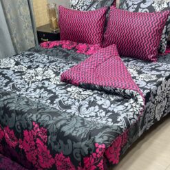 Vicky Razai Complete 6 PCS Bedding Set King Size ? Vicky Razai & Cotton Bedsheet - RZK-022