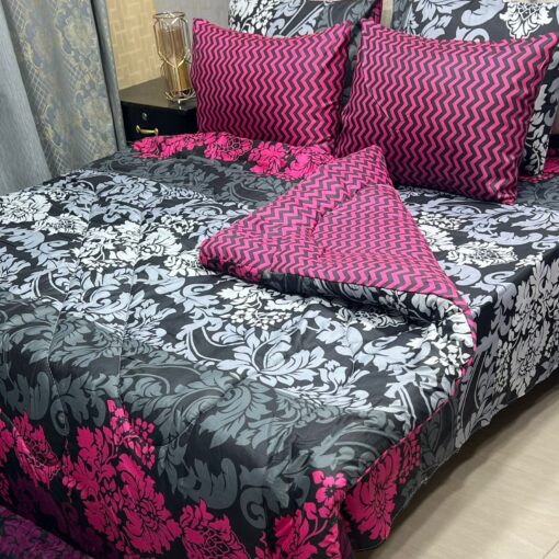 Vicky Razai Complete 6 PCS Bedding Set King Size ? Vicky Razai & Cotton Bedsheet - RZK-022