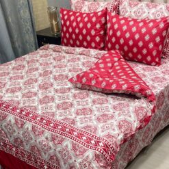 Vicky Razai Complete 6 PCS Bedding Set King Size ? Vicky Razai & Cotton Bedsheet - RZK-020