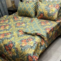 Vicky Razai Complete 6 PCS Bedding Set King Size ? Vicky Razai & Cotton Bedsheet - RZK-034