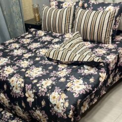 Vicky Razai Complete 6 PCS Bedding Set King Size ? Vicky Razai & Cotton Bedsheet - RZK-016