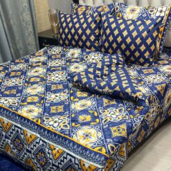 Vicky Razai Complete 6 PCS Bedding Set King Size ? Vicky Razai & Cotton Bedsheet - RZK-015