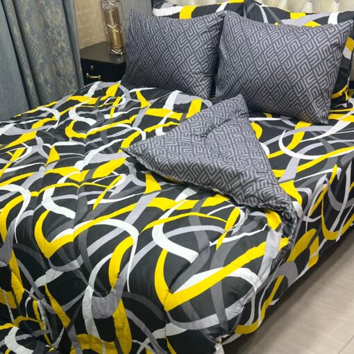 Vicky Razai Complete 6 PCS Bedding Set King Size ? Vicky Razai & Cotton Bedsheet - RZK-014