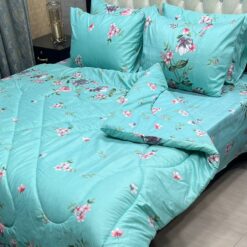 Vicky Razai Complete 6 PCS Bedding Set King Size ? Vicky Razai & Cotton Bedsheet - RZK-012