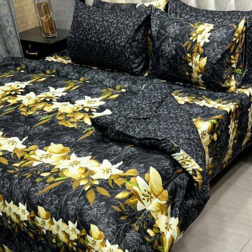 Vicky Razai Complete 6 PCS Bedding Set King Size ? Vicky Razai & Cotton Bedsheet - RZK-010