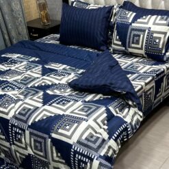 Vicky Razai Complete 6 PCS Bedding Set King Size ? Vicky Razai & Cotton Bedsheet - RZK-009
